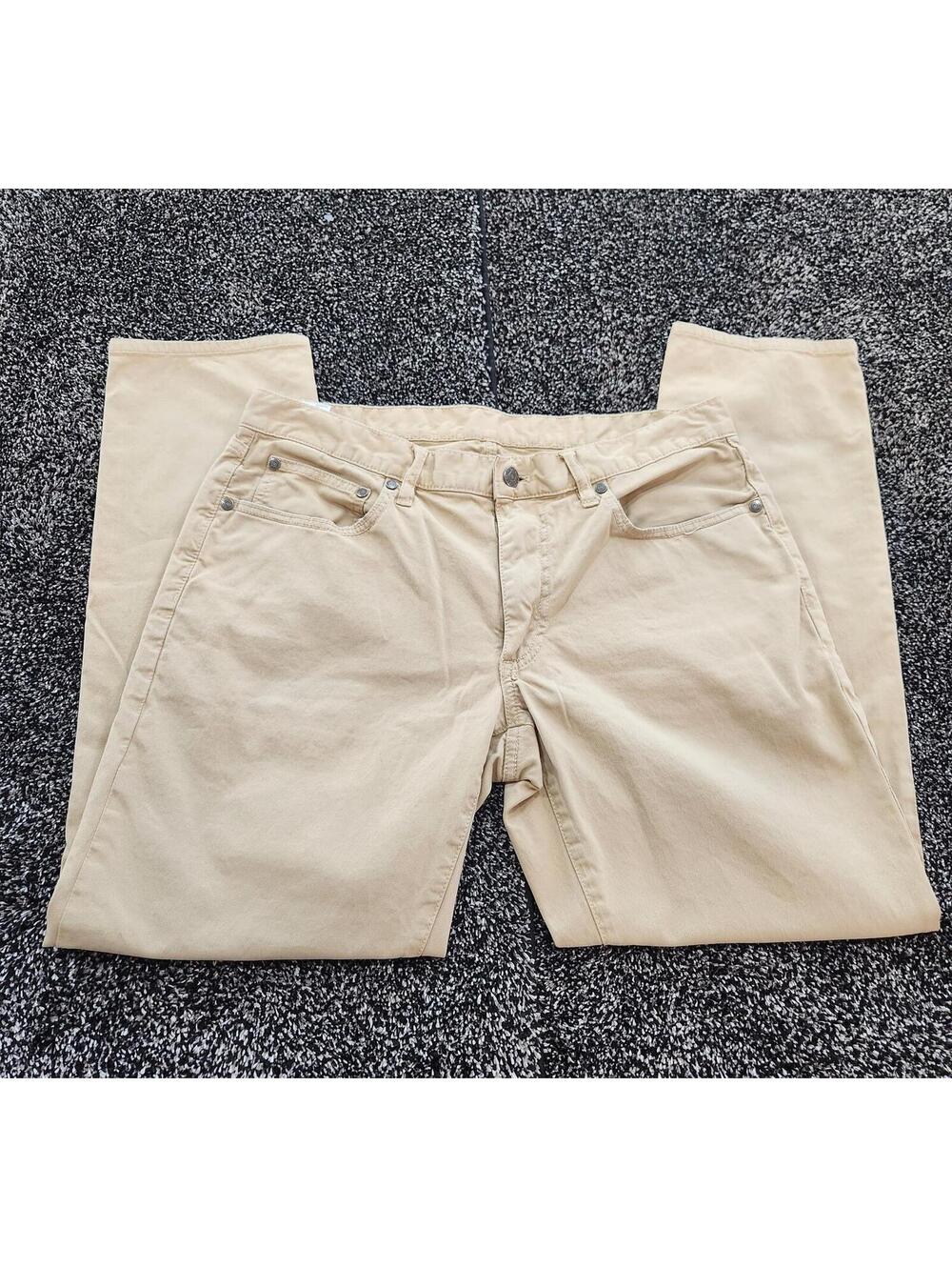 Brooks Brothers Beige Stretch Cotton Chino Pants W35 L30 Cotton